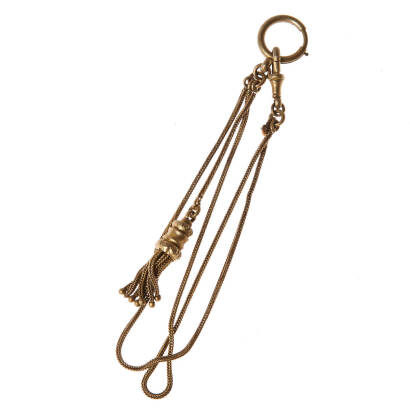 A Gold Tone Pocket Watch Chain with Tassel. Length 290mm, weight 10.2 grams