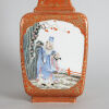A Chinese Early Republic Period Famille Rose and Iron Red 'Figural' Square Vase with dragon handles (Da Qing Qianlong Nian Zhi Mark) - 5