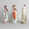 Three Mid-20th Century Chinese Famille Rose Statues of Gods of Fortune, Prosperity and Longevity - 2