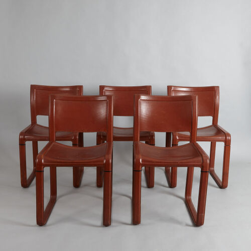 A Set of Five Sistina Strap Chairs