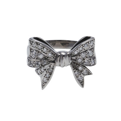 18ct White Gold Diamond Bow Ring