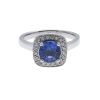 18ct White Gold Modern Sapphire and Diamond Cluster Ring