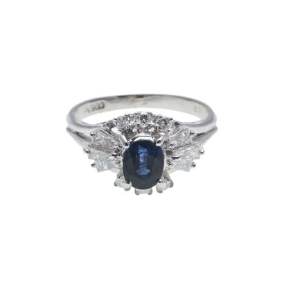 Platinum Sapphire and Diamond Dress Ring