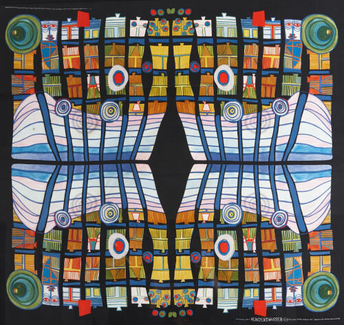 'Escape of the Indoor Sky' Friedensreich Hundertwasser, Framed Silk Scarf