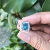 18ct White Gold Treated Blue Diamond Cluster Ring - 2