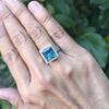 18ct White Gold Treated Blue Diamond Cluster Ring - 4