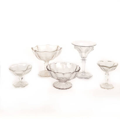 5 Assorted Glass Bowls and Compote