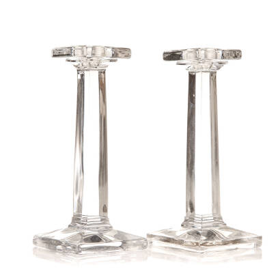 Pair of Glass Candlesticks, height 260mm