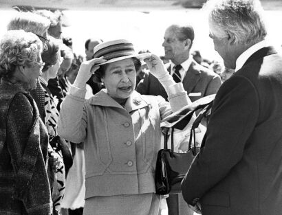 The Queen and Sir Paul Reeves - Christchurch