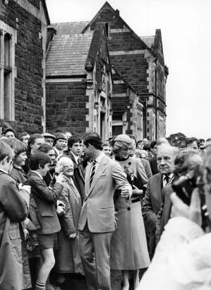 Charles and Diana visit Otago Boys High School