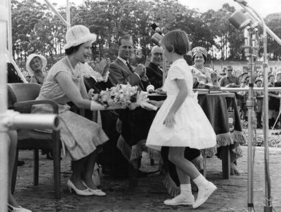 Presenting a Boquet to the Queen