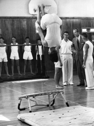 Prince Philip Watches Gymnasts