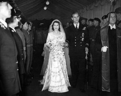 The Queen and Prince Philip as Bride and Groom