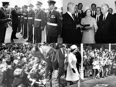 Four photographs - The Queen and Prince Philip in Wellington