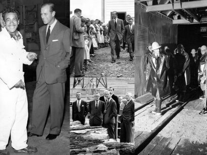 Four photographs - Prince Philip in Kawerau and Snowy Mountains