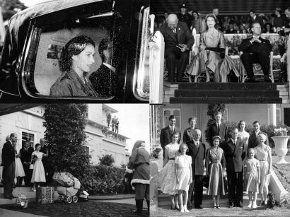 Four photographs - The Royals at Government House, Wellington and Trentham