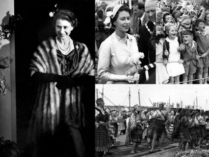 Four photographs - The Queen in Otago