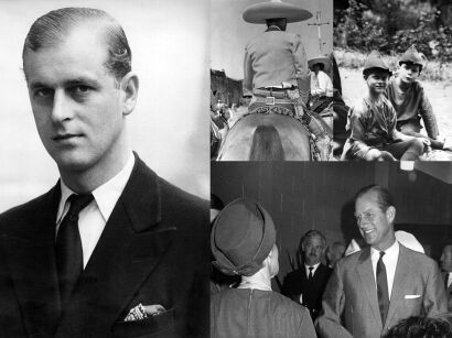 Four photographs - The Duke of Edinburgh in France, London and Mexico