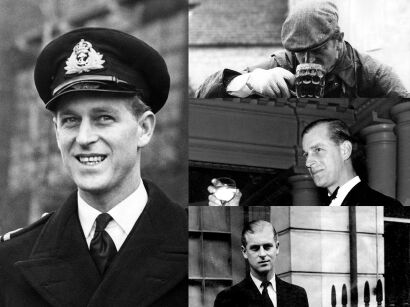 Four photographs - Prince Philip in London