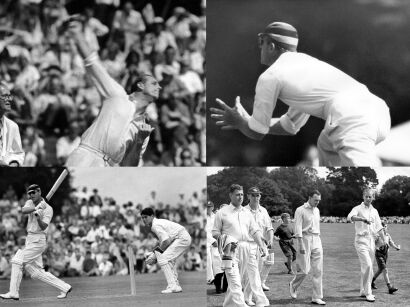 Four photographs - Prince Philip Playing Cricket in Essex