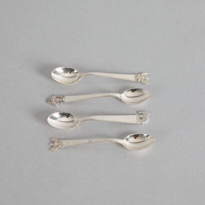 A Set of Four Sterling Silver Spoons