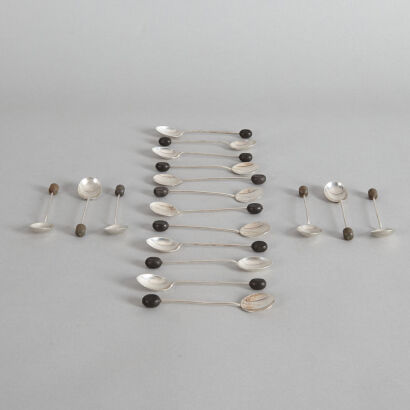 Two Sets of Sterling Silver Coffee Spoons