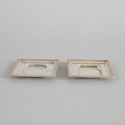 A Pair of Small Sterling Silver Pin Dishes