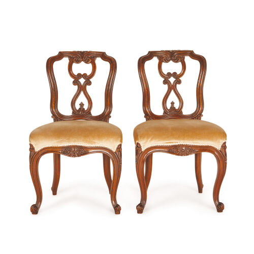 A Pair of Early-19th Century Walnut Side Chairs