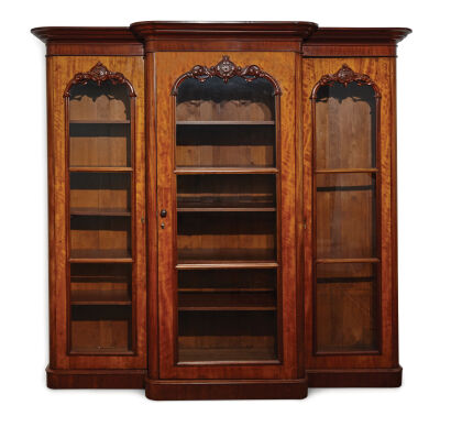 A Victorian Breakfront Mahogany Bookcase C. 1870