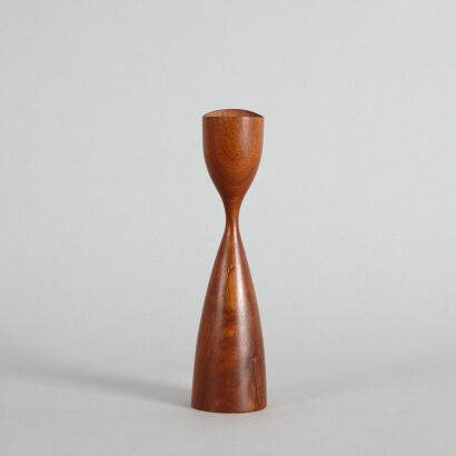 A Danish Craft Wooden Candle Holder Designed by Sagastorm