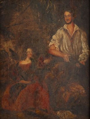 A European Painting of a Woman and Man