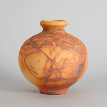 A Raku Fired Terracotta Vase