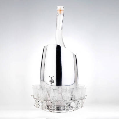 (1) Uluvka Vodka with Stainless Steel Ice Bucket & Glasses