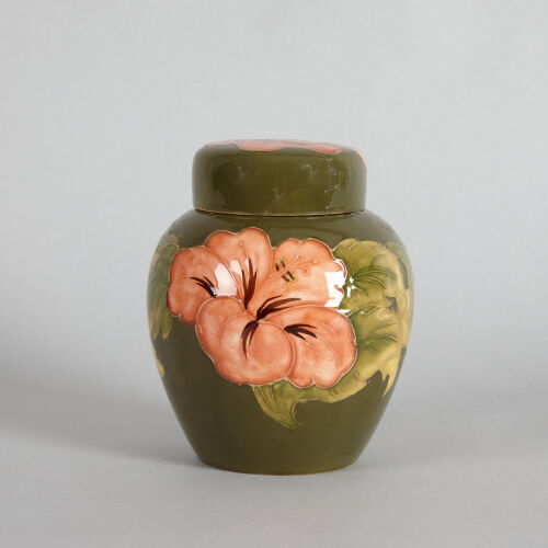 A William Moorcroft Hibiscus Ginger Jar