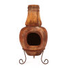 A Mexican Terracotta Chimera Outdoor Fireplace