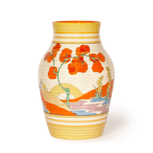 Clarice Cliff Bridgewater Orange Lotus Vase, 1934