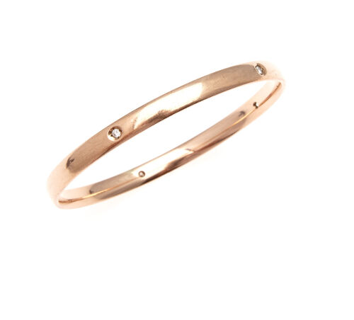 9ct Rose Gold and Diamond Bangle