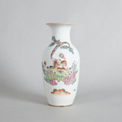 An Early/Mid 20th Century Chinese Famille Rose 'Figural' Vase