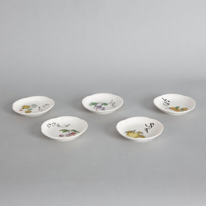 Five Japanese Handcraft Saucers