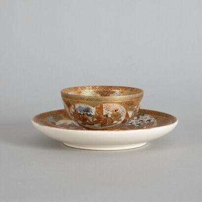 A Japanese Meiji Period Satsuma Cup and Saucer