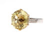 18ct White and Yellow Gold 15.54ct Lemon Quartz and Diamond Cocktail Ring