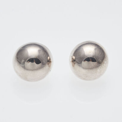 Sterling Silver Half Ball Earrings