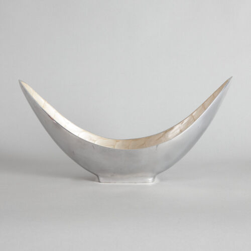 A Unique Boat Shape Enamelled and Alloy Fruit Bowl