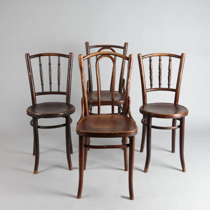 A Set of Four Bentwood Chairs