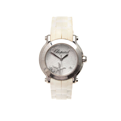 A Stainless Steel Chopard Happy Sport Wristwatch