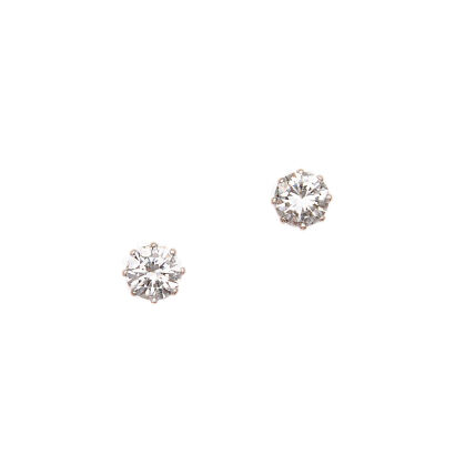 A Pair of 18ct Diamond Solitaire Earrings