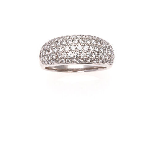 18ct Pave Diamond Dome Ring