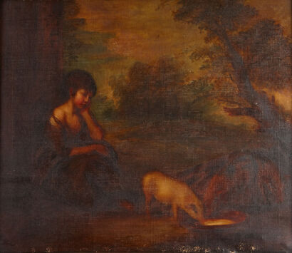 A 19th Century Reproduction of Gainsborough's 'Girl with Pigs'