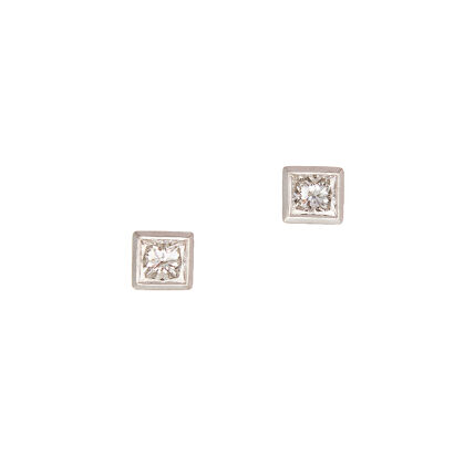 A Pair of 18ct Diamond Solitaire Earrings