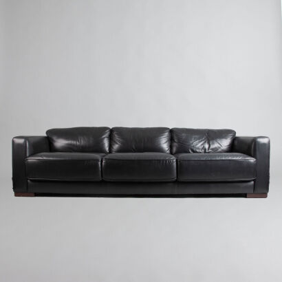 A Lowline Leather Three Seater Sofa